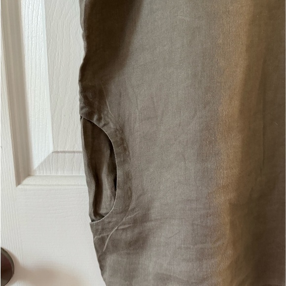 Sak’s Fifth Avenue THREADS Tunic Style Linen Top w/ Pockets, M Taupe - Picture 2 of 15